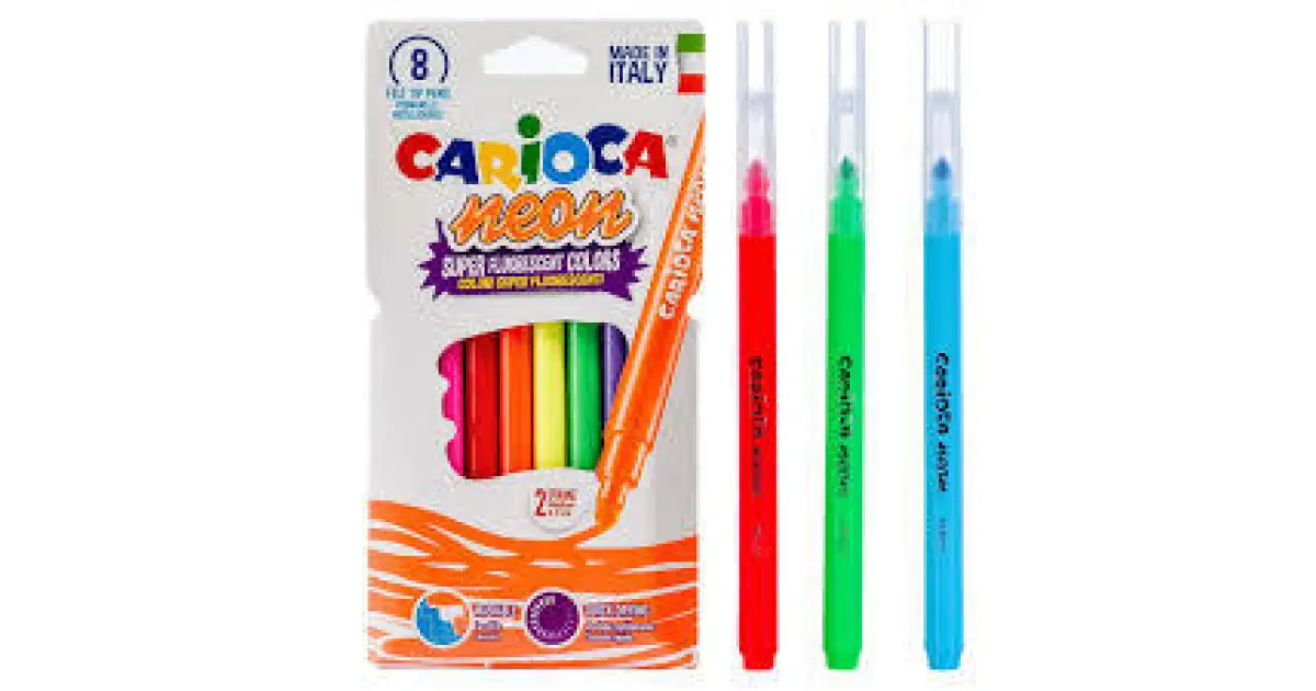 Rotuladores Carioca Neon tinta lavable 8 unid. colores surtidos 