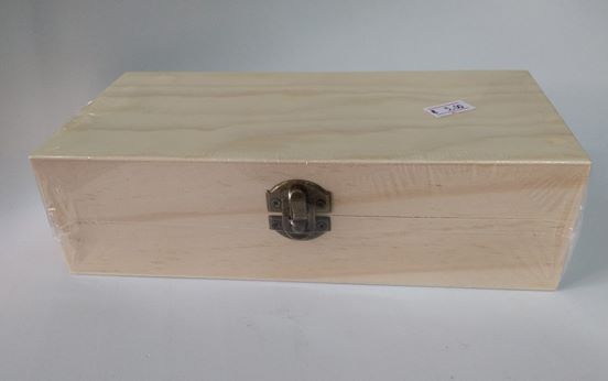 Caja madera rectangular tapa de cristal 12 cm - SeComoComprar